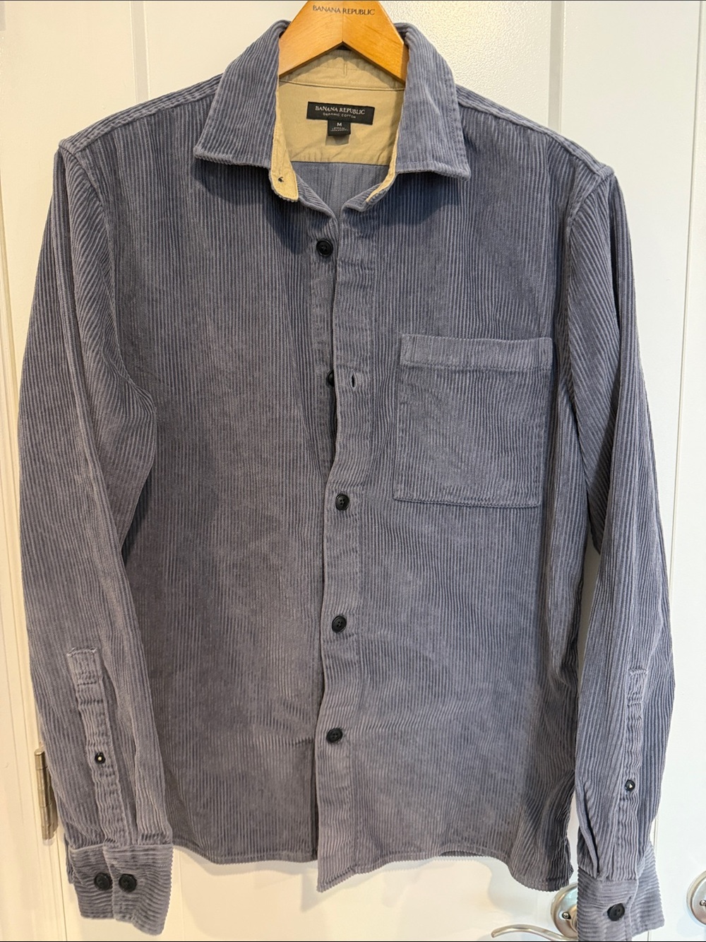 Banana Republic Men's Corduroy Button-Down Shirt - Slate Gray Blue